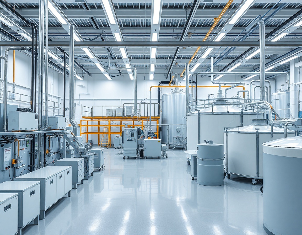 Ultra realistic industrial scene of chemical factory