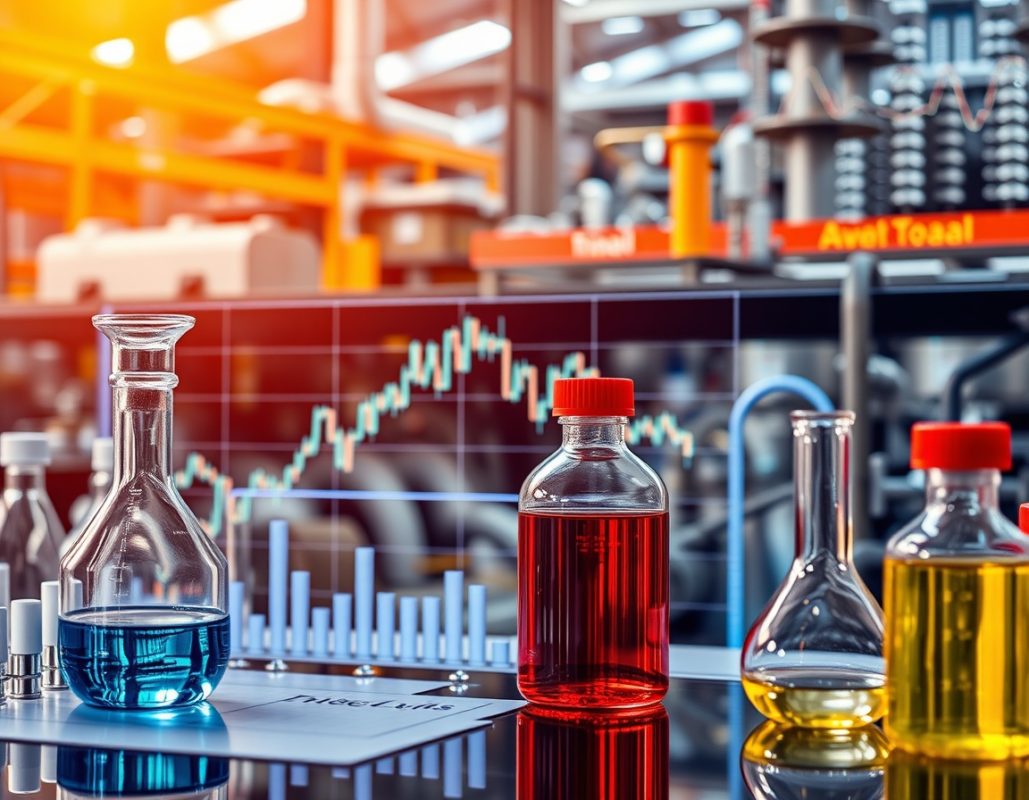Business analysis concept in chemical industry